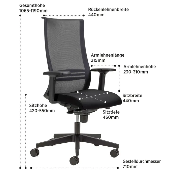 Nowy Styl Drehstuhl mit Armlehnen Bezug Sempre