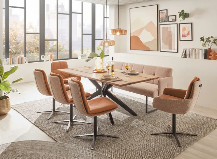 Ole Gunderson Armlehnstuhl MADINA Donna rusty melange-Cloud brandy/schwarz