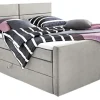 Ole Gunderson Boxspringbett 180 x 200 cm Stoffbezug grau