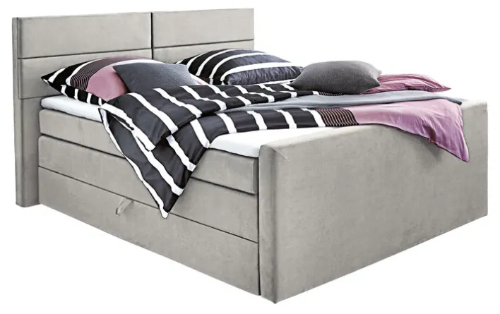 Ole Gunderson Boxspringbett 180 x 200 cm Stoffbezug grau