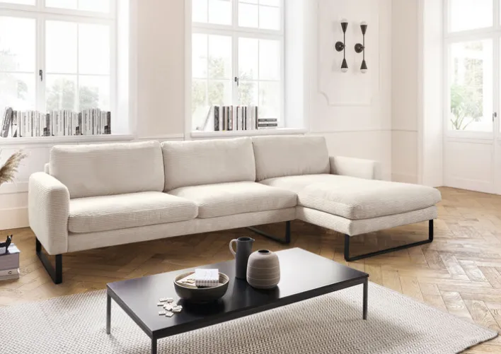 Ole Gunderson Ecksofa ROMA 298 x 154 cm Cord nature