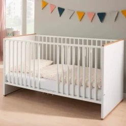 PAIDI Babybett LIEVEN 70 x 140 cm weiß/ braun