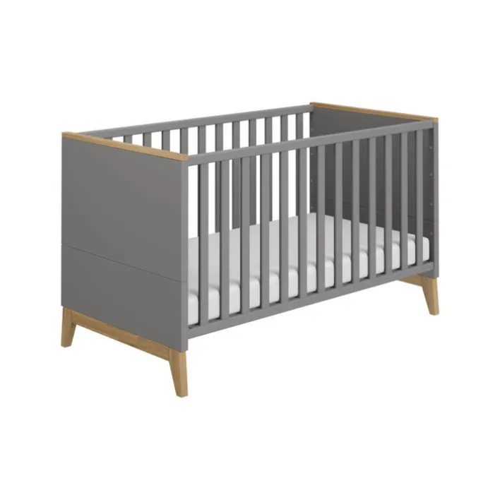 PAIDI Babybett STEN 70 x 140 cm grau/ braun
