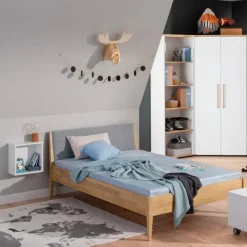 PAIDI Bett STEN 120 x 200 cm braun/ grau