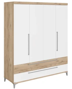 PAIDI Kleiderschrank REMO Bordeaux-Eiche/ Kreideweiß