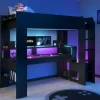 Parisot Gaming-Hochbett mit LED Beleuchtung schwarz