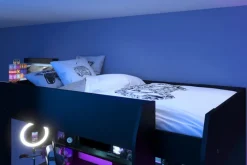 Parisot Gaming-Hochbett mit LED Beleuchtung schwarz