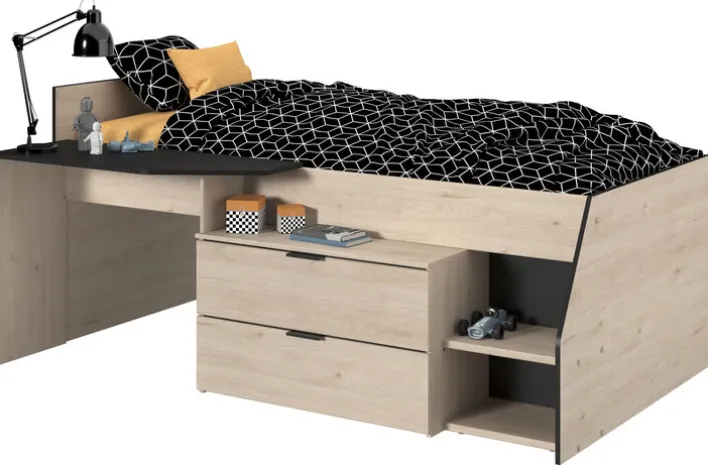 Parisot Halbhohes Hochbett MILKY 2 braun/schwarz