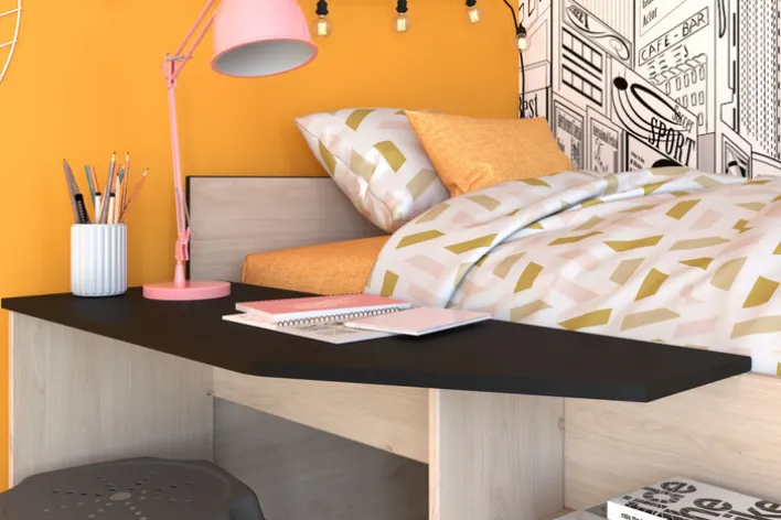 Parisot Halbhohes Hochbett MILKY 2 braun/schwarz