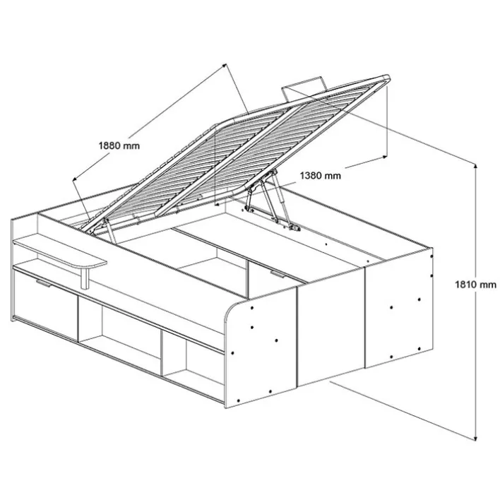 Parisot Halbhohes Hochbett TRAVEL braun/schwarz