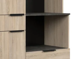 Parisot Küche mit Buffet FUMAY 21 Eiche/Beton-Optik ca. 300 x 186 x 60 cm