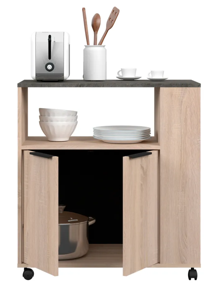 Parisot Küchenbuffet Fumay3, 3teilig Eiche Dekor/ Beton Optik