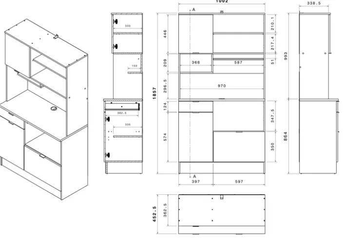 Parisot Küchenschrank SOCOOL 2er Set Eiche Jackson Dekor/ Weiß