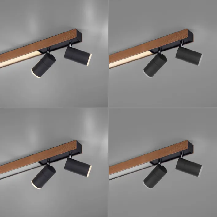 Paul Neuhaus LED Deckenlampe PURE-LINES 5-flg braun