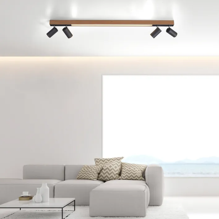 Paul Neuhaus LED Deckenlampe PURE-LINES 5-flg braun