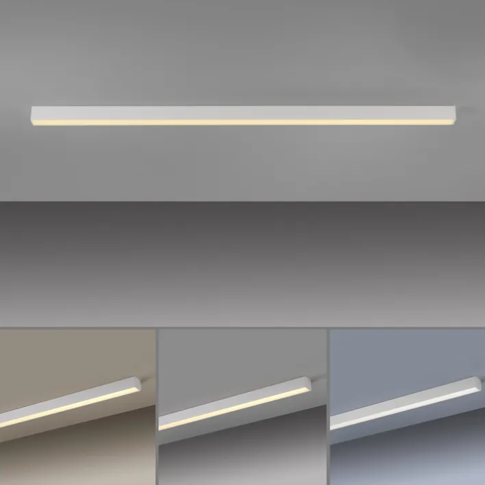 Paul Neuhaus LED Deckenlampe PURE-LINES Straight Kunststoff/Aluminium 110 x 3,8 x 3,9 cm Snow