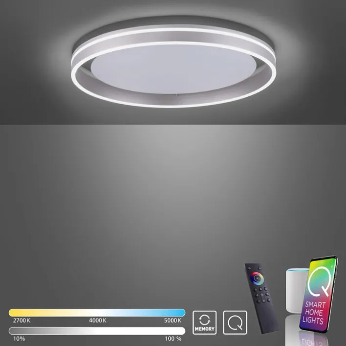 Paul Neuhaus LED Deckenlampe Q-VITO 59 cm stahlfarbig