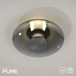 Paul Neuhaus LED Deckenlampe PURE VITRUM 22 cm grau