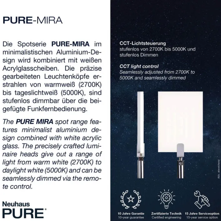 Paul Neuhaus LED Deckenlampe mit 4 Spots PURE-MIRA schwarz