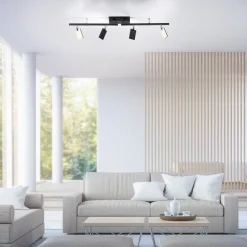 Paul Neuhaus LED Deckenlampe mit 4 Spots PURE-MIRA schwarz