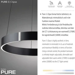 Paul Neuhaus LED Pendelleuchte PURE E-CLIPSE 50 cm grau