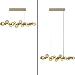 Paul Neuhaus LED Pendelleuchte E-POPUP 120 cm messingfarbig/braun