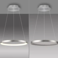 Paul Neuhaus LED Pendelleuchte HOOP 57 cm alu-/nickelfarbig