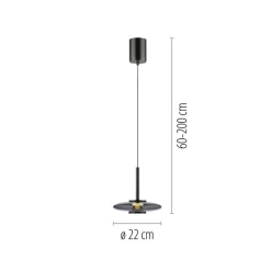 Paul Neuhaus LED Pendelleuchte PURE VITRUM 22 cm grau