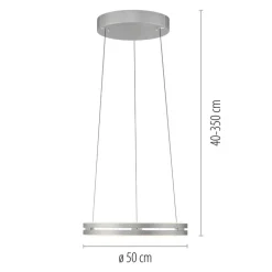 Paul Neuhaus LED Pendelleuchte PURE E-LOOP Aluminium Ø 50 cm Alu-/Nickelfarbig