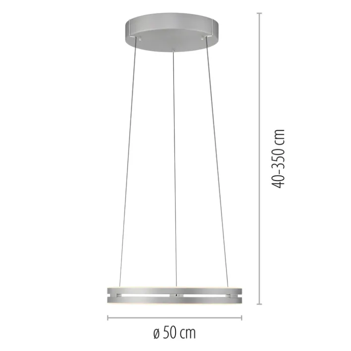 Paul Neuhaus LED Pendelleuchte PURE E-LOOP Aluminium Ø 50 cm Alu-/Nickelfarbig