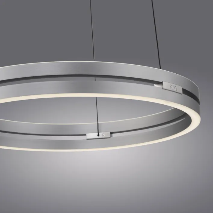 Paul Neuhaus LED Pendelleuchte PURE E-LOOP Aluminium Ø 50 cm Alu-/Nickelfarbig