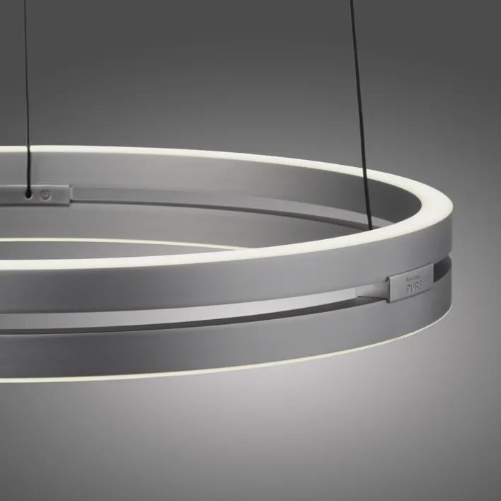 Paul Neuhaus LED Pendelleuchte PURE E-LOOP Aluminium Ø 50 cm Alu-/Nickelfarbig