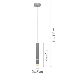 Paul Neuhaus LED Pendelleuchte PURE-VEGA 5 cm alufarbig