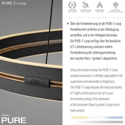 Paul Neuhaus LED Pendelleuchte PURE E-LOOP 70 cm schwarz