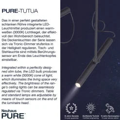 Paul Neuhaus LED Stehlampe PURE-TUTUA schwarz