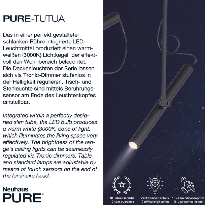 Paul Neuhaus LED Stehlampe PURE-TUTUA schwarz