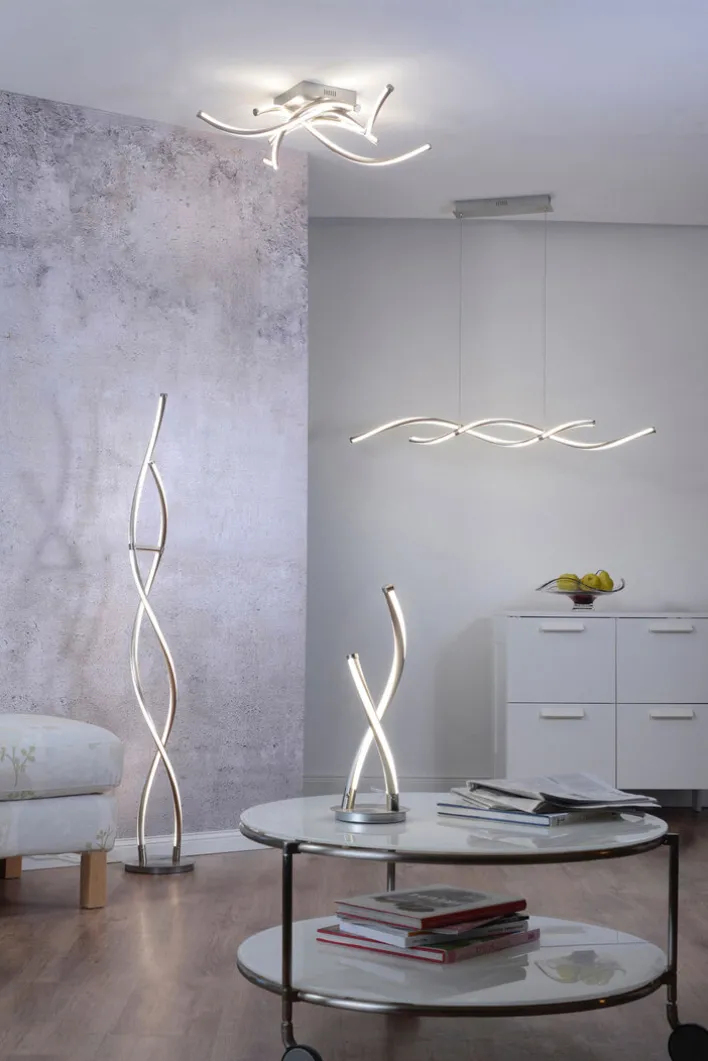 Paul Neuhaus LED Stehlampe Q MALINA 139 cm stahlfarbig