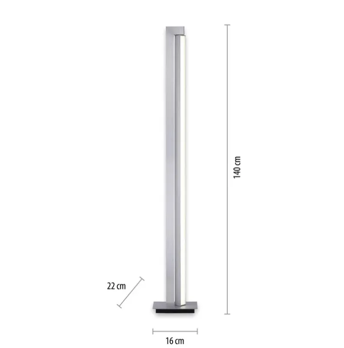 Paul Neuhaus LED Stehlampe PURE-LINES alufarbig