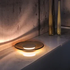 Paul Neuhaus LED Tischlampe PURE MOON 32 cm messingfarbig