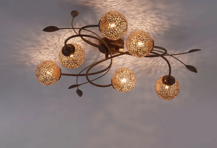 Paul Neuhaus Retrofit Deckenlampe GRETA 6-flg rostfarbig