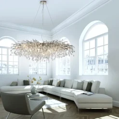 Paul Neuhaus Retrofit Kronleuchter ICICLE 150 x 75 cm stahlfarbig