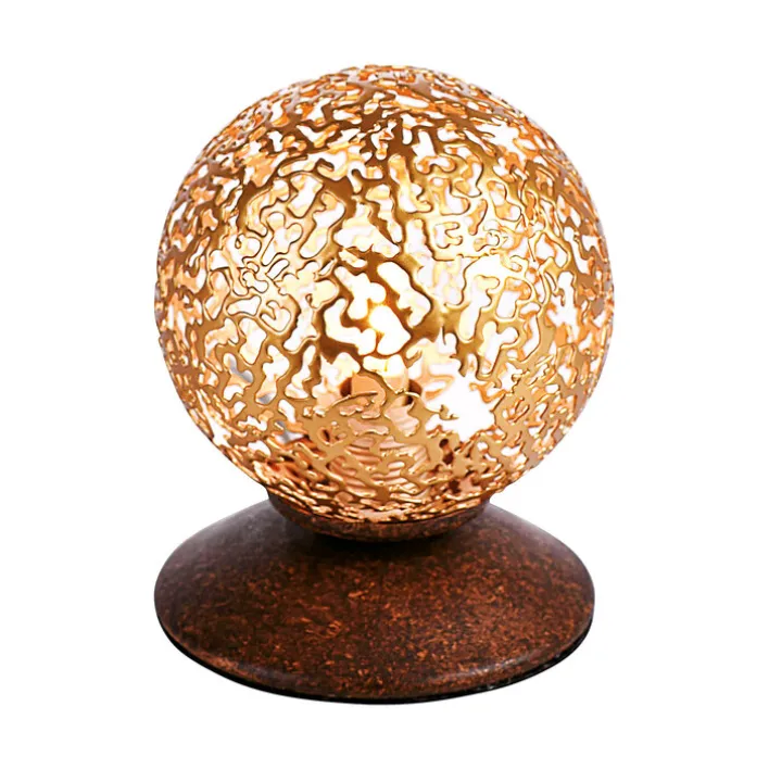 Paul Neuhaus Retrofit Tischlampe GRETA 1-flg rostfarbig/goldfarbig