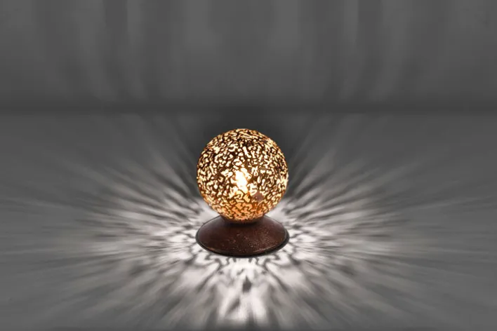 Paul Neuhaus Retrofit Tischlampe GRETA 1-flg rostfarbig/goldfarbig