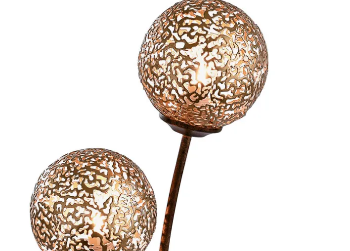 Paul Neuhaus Retrofit Tischlampe GRETA 2-flg rostfarbig/goldfarbig