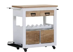 PHILL HILL Barwagen LEWIS 97 x 85 x 43 cm Mango massiv/weiß/schwarz