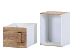 PHILL HILL Barwagen LEWIS 97 x 85 x 43 cm Mango massiv/weiß/schwarz