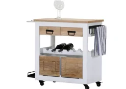 PHILL HILL Barwagen LEWIS 97 x 85 x 43 cm Mango massiv/weiß/schwarz