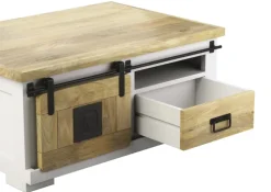 PHILL HILL Couchtisch LEWIS 95 x 65 x 45 cm Mango massiv/weiß/schwarz