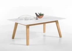 PHILL HILL Couchtisch RIBE 110 x 70 cm Eiche massiv/ Platte furniert weiß