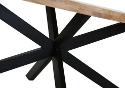 PHILL HILL Esstisch LEWIS 220 x 100 x 77 cm Mango massiv/schwarz